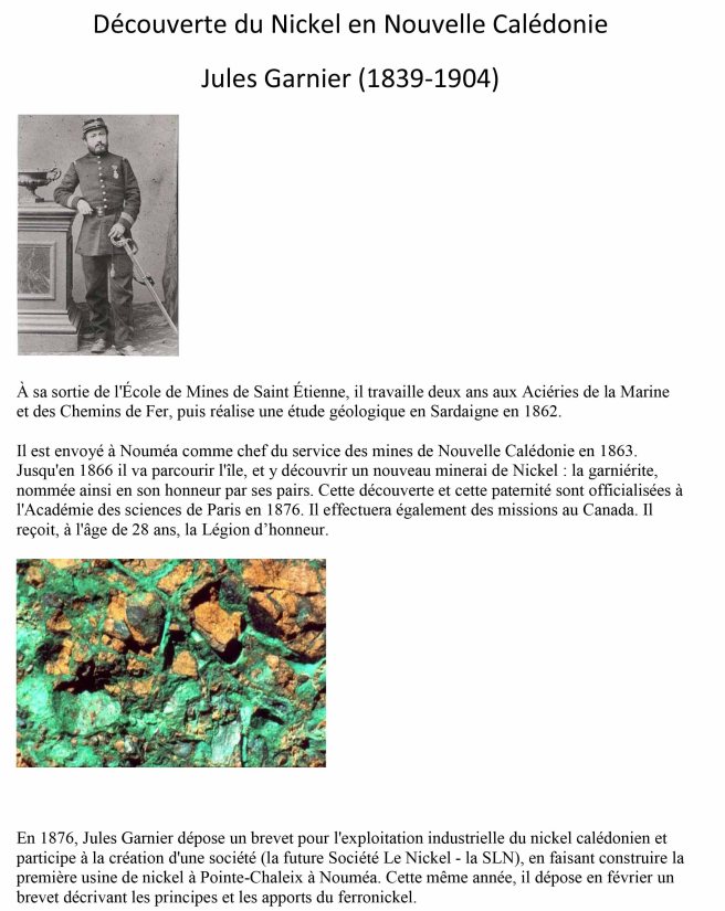 Découverte de Nickel en Nouvelle Calédonie-1