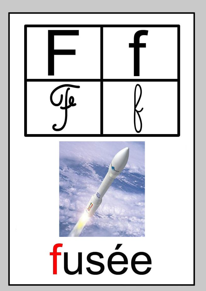 Lettre F fusee