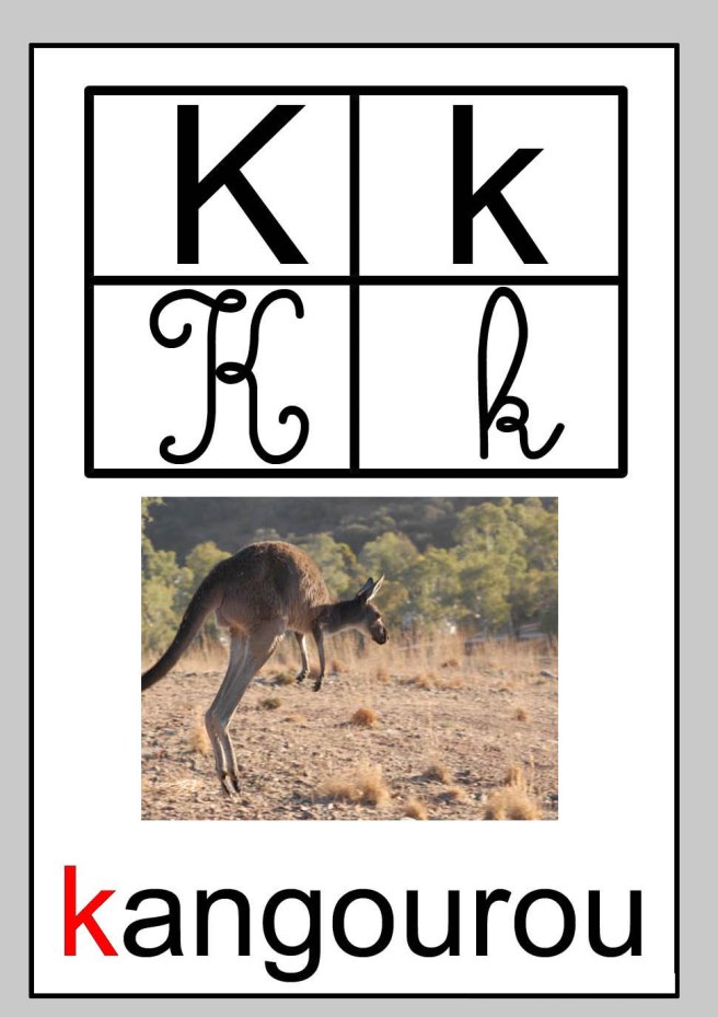 Lettre k kangourou