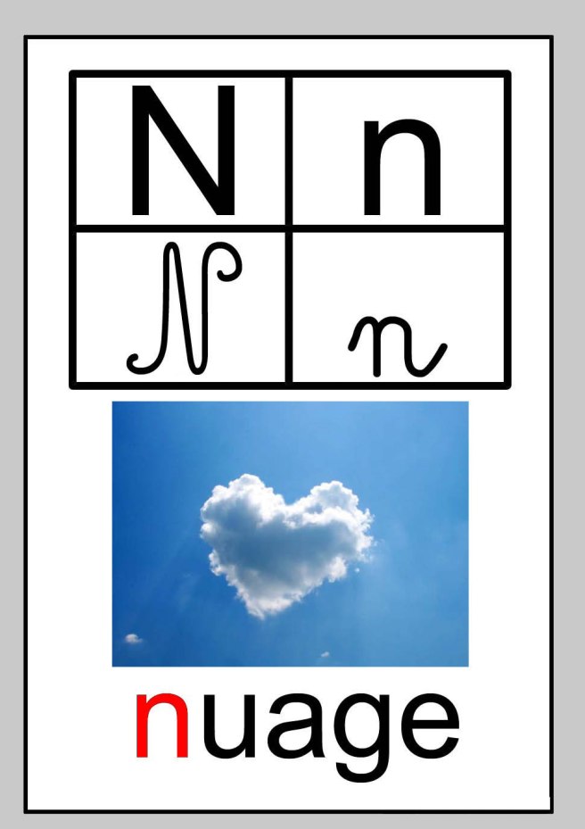 Lettre N nuage