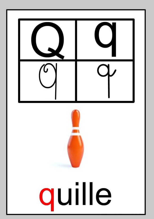 Lettre Q quille
