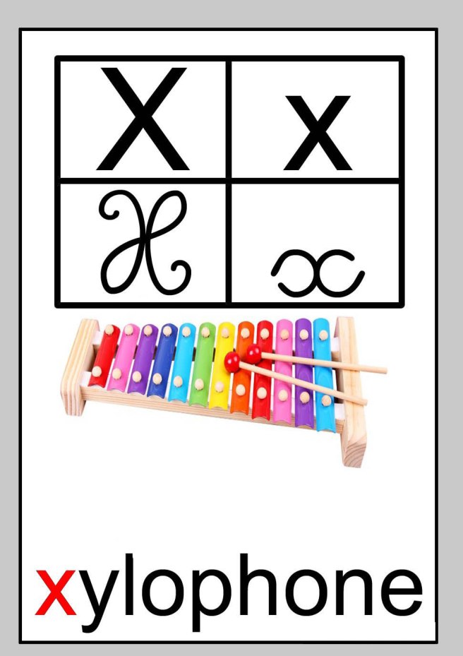 Lettre X xylophone