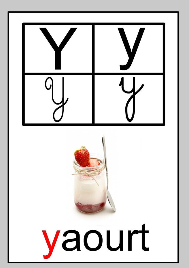 Lettre Y yaourt
